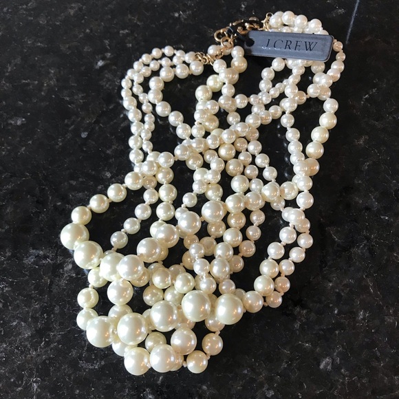 New J.Crew Pearl Twisted Hammock Necklace - Picture 3 of 15